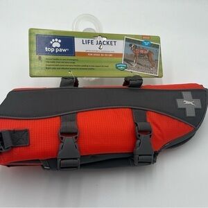 Top Paw Dog Life Jacket Flotation Device Water Safety Orange NWT